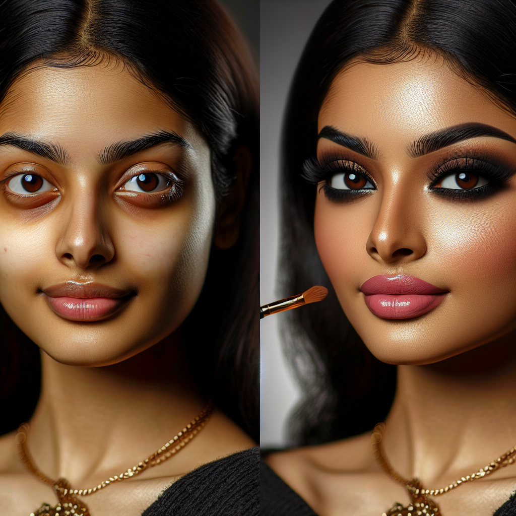 Девушка с макияжем и без: Влияние на восприятие и самооценку