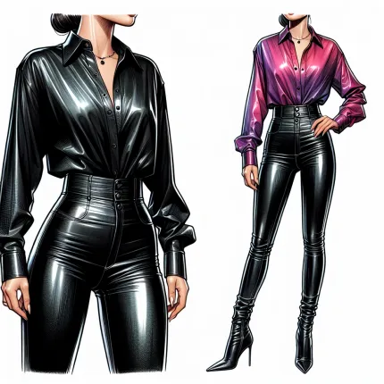 Кожаные лосины с рубашкой: Современный тренд в мире моды